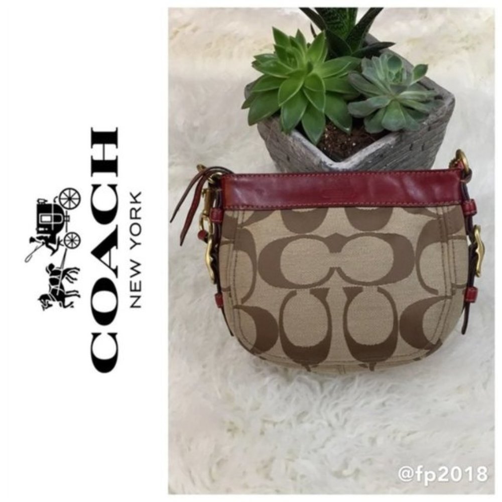 COACH Signature Jacquard Zoe Shoulder Handbag